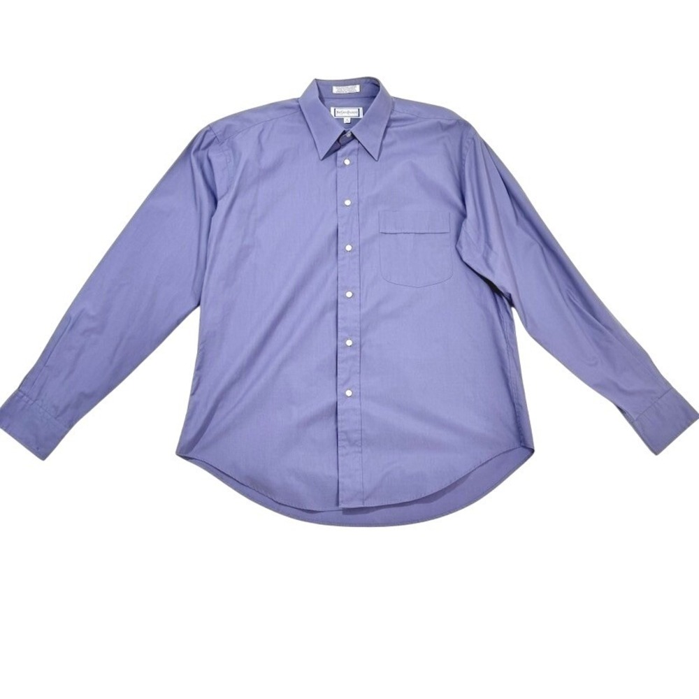 Yves Saint Laurent Mens Purple‎ Long Sleeve Button Down Dress Shirt 16 34-35 YSL